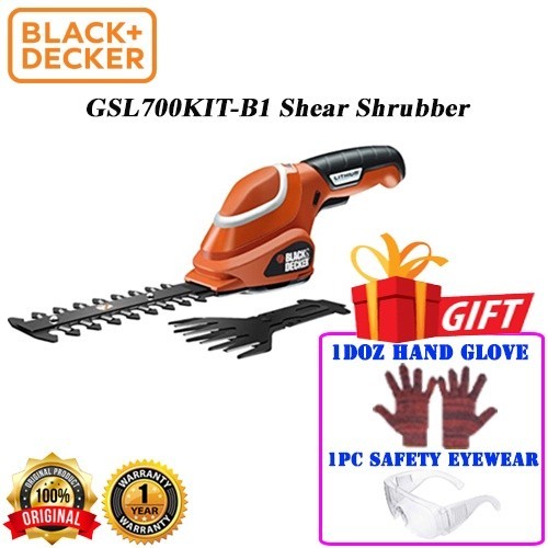 BLACK & DECKER GSL700KIT / GSL700 7V SHEAR SHRUBBER COMBO KIT WITH FREE ...
