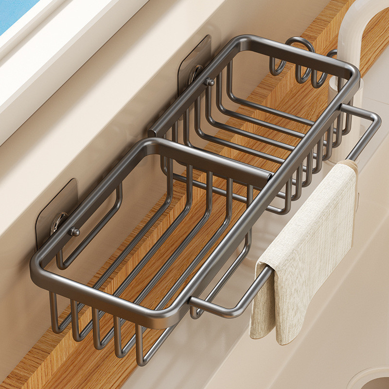 Kitchen Storage Rack Sink Drain Rack Sponge Organizer Hanging Soap ...