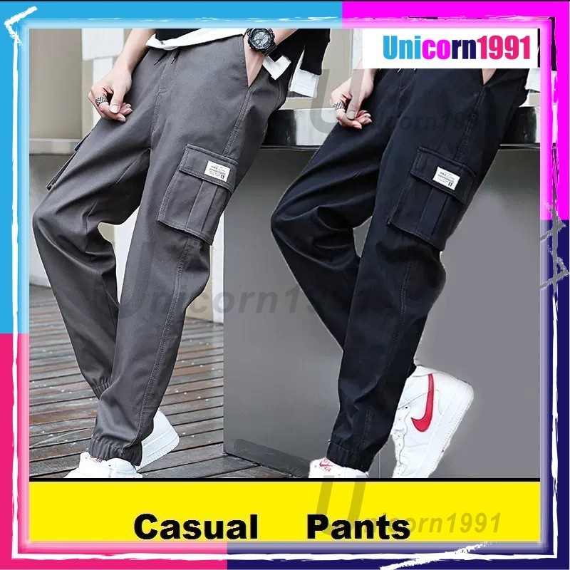 Tan Elasticated Cotton Jogger Pants main image 0