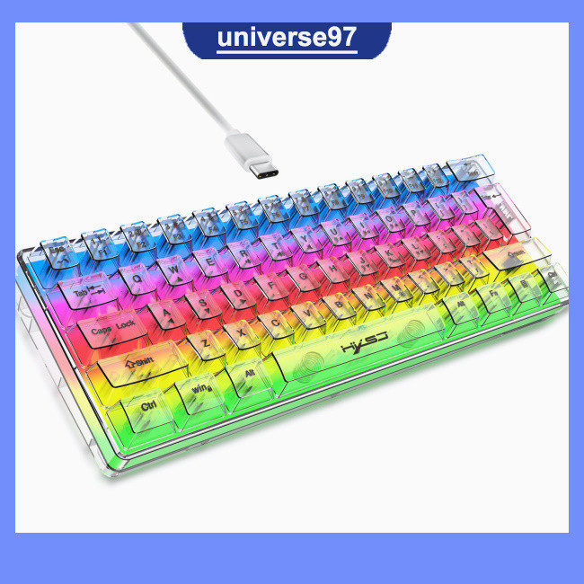 PING V700 Gaming Keyboard Colorful RGB Backlight Mechanical 61 Keys