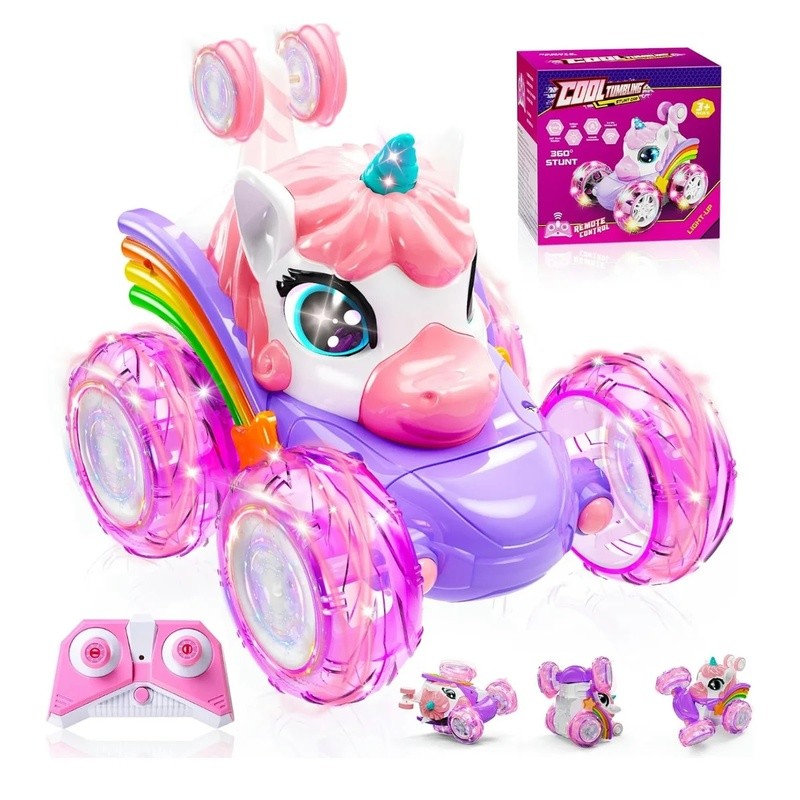 NHO Unicorn RC Stunt Car - 360° Flips, LED Lights, 2.4GHz Remote, Rechargeable | Gift For Girls & Kids - View #6