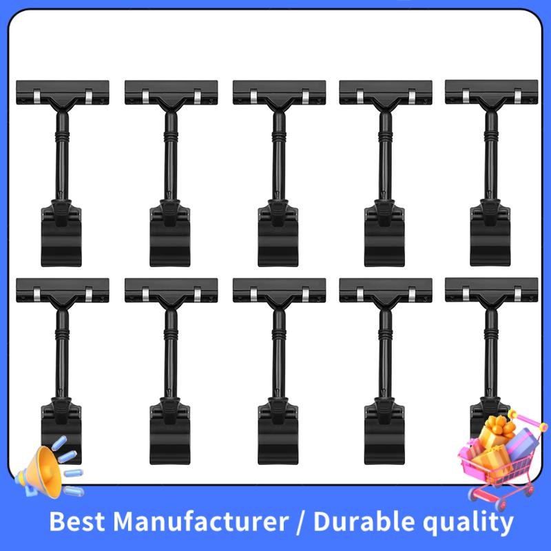 【NEW】10PCS Adjustable Plastic Sign Holder,Clip-on Style Double Head ...