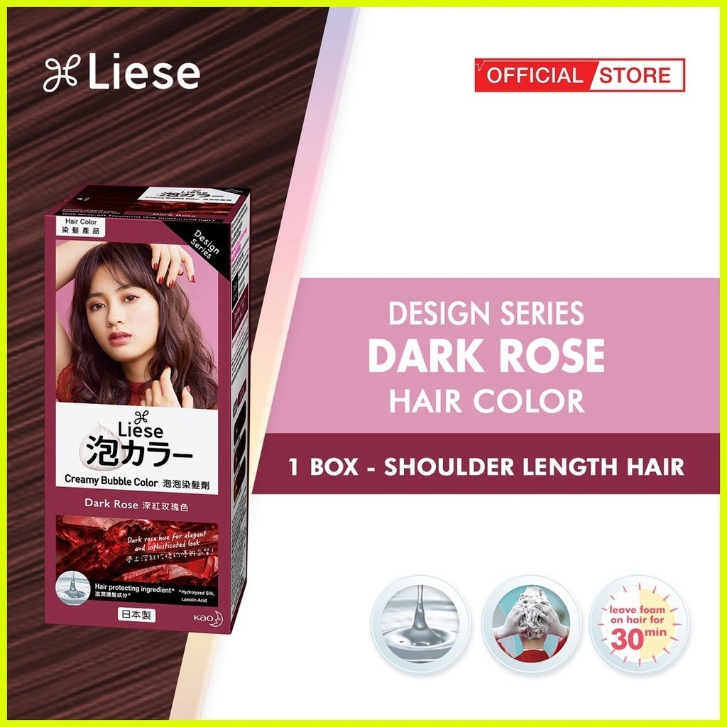 , Liese Creamy Bubble Hair Color (Dark Rose) Shopee Malaysia