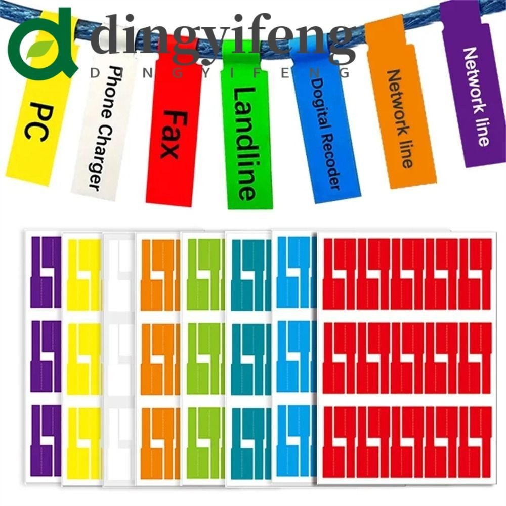 DINGYIFENG Cable Labels Tags, Waterproof Self Adhesive Cord Labels