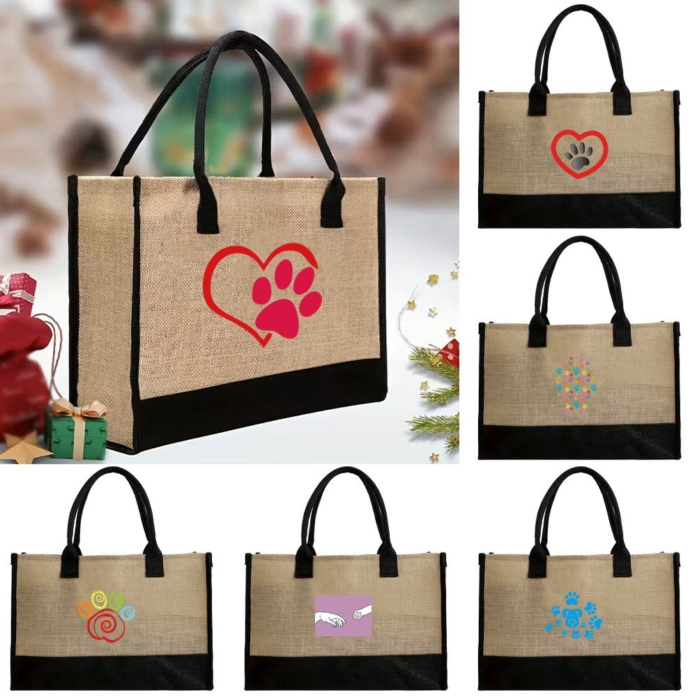 Tote Bags Jute Bags Reusable and Shopping Bag Convenient Largecapacity