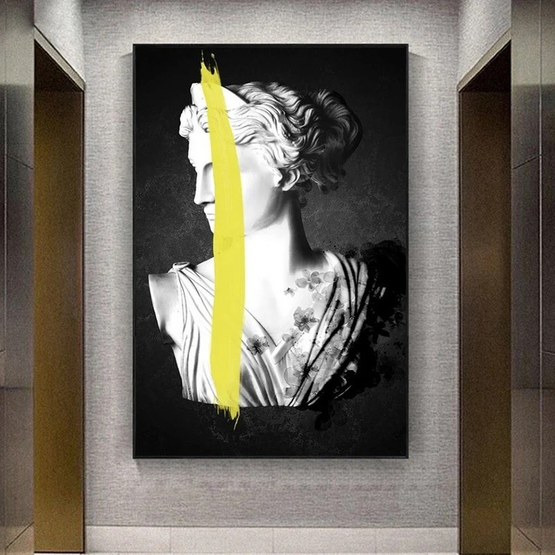 Ancient Greek Canvas Painting Sculpture of Artemis Goddess Poster and