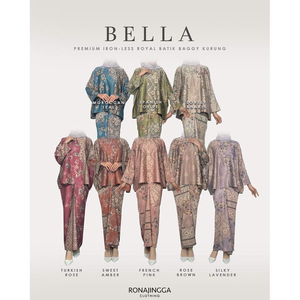 BELLA Premium Iron-less Royal Batik Baggy Kurung | Shopee Malaysia