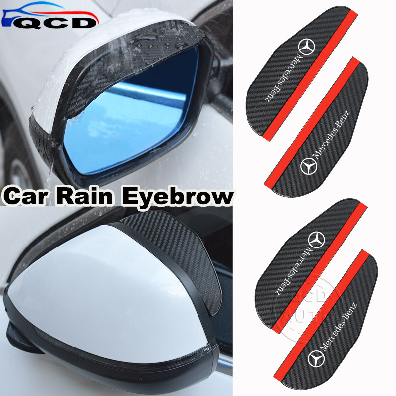 Mercedes Benz Car Rearview Mirror Sticker Carbon Fiber Side Mirror Rain ...