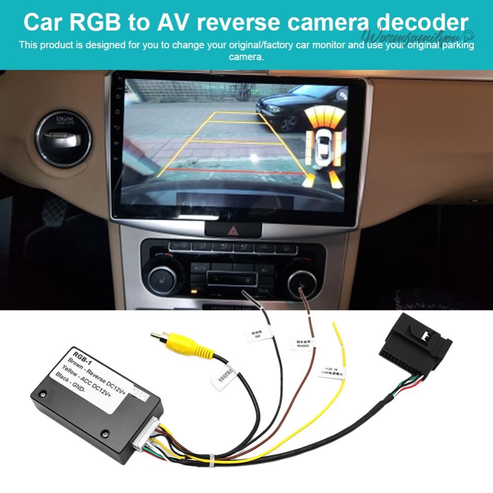 For Volkswagen RCD510 RNS510 RNS315 12V Reversing Camera Adapter RGB To ...