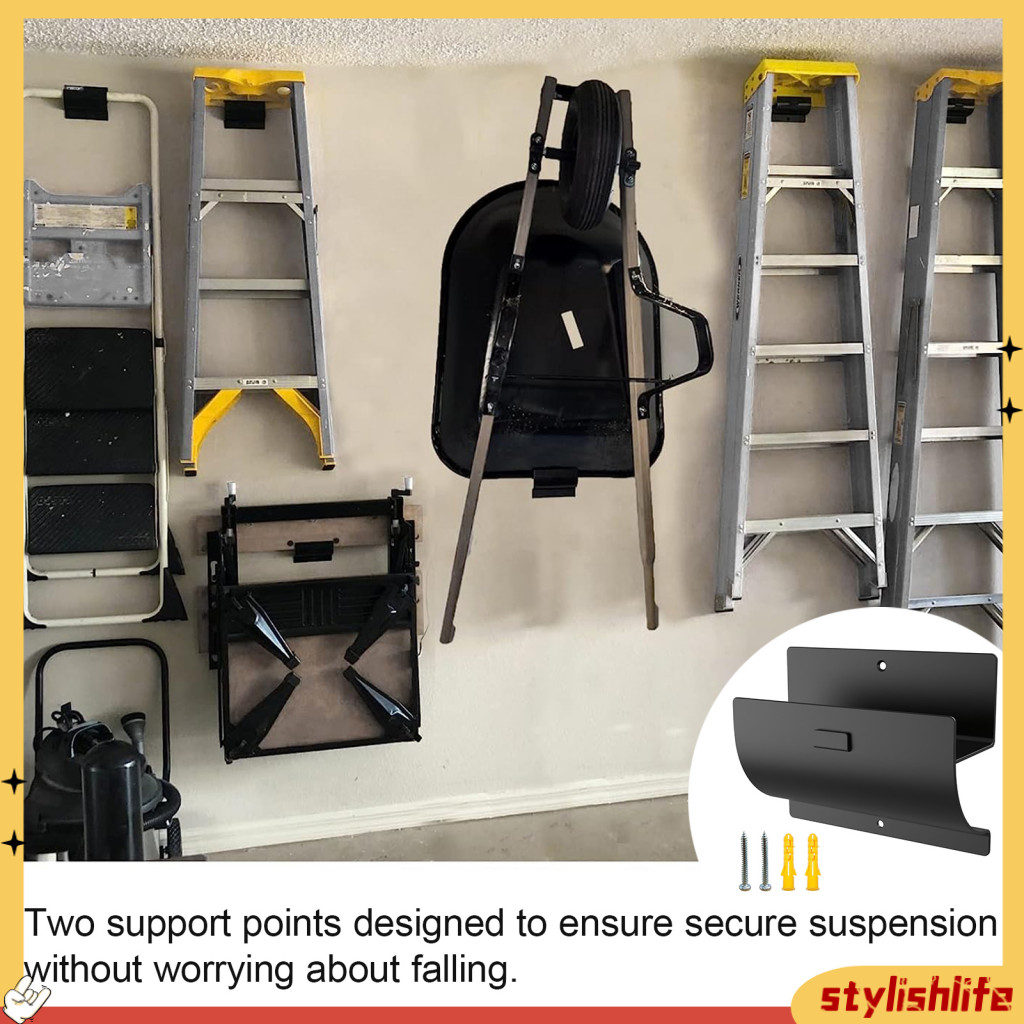 [stylishlife] Ladder Hanger Space-saving Ladder Storage Rustproof Heavy ...