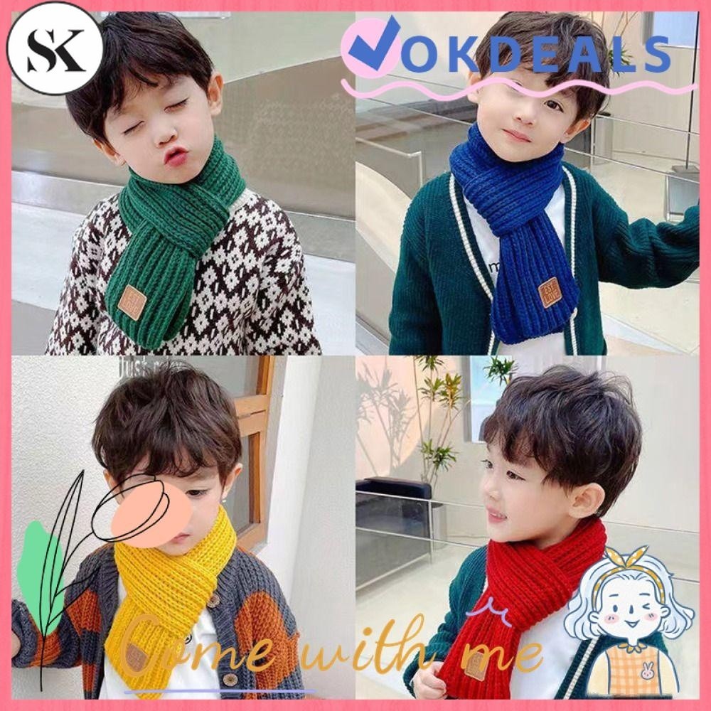 SK Kids Scarf Warm Thick Neck Warmer Fashion Soft Outdoor Cute Knitted Scarf Baby Boys Girls Shopee Malaysia