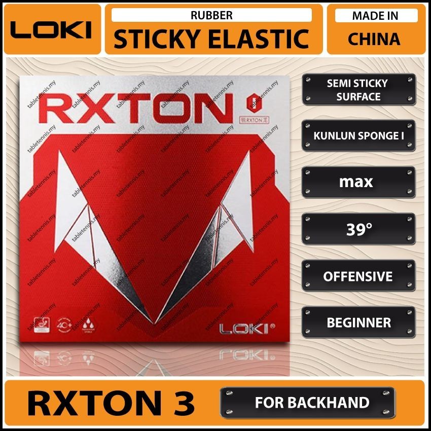 Loki Rxton 1 Semi Sticky Elastic Table Tennis Rubber Getah Ping Pong ...