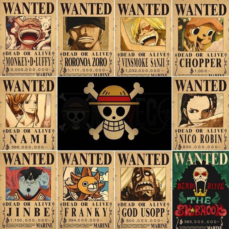 11pcs New Edition One Piece Poster Straw Hat Ball LUffy ZORO One Piece ...