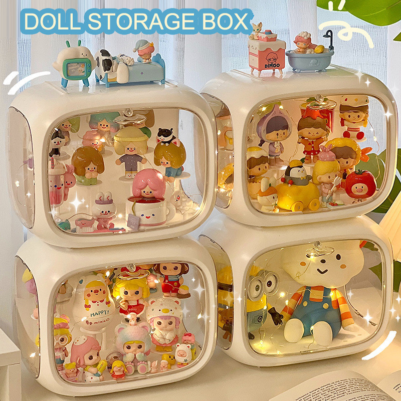 【With Light】Toy Display Storage Box Adjustable Display Stand Action ...