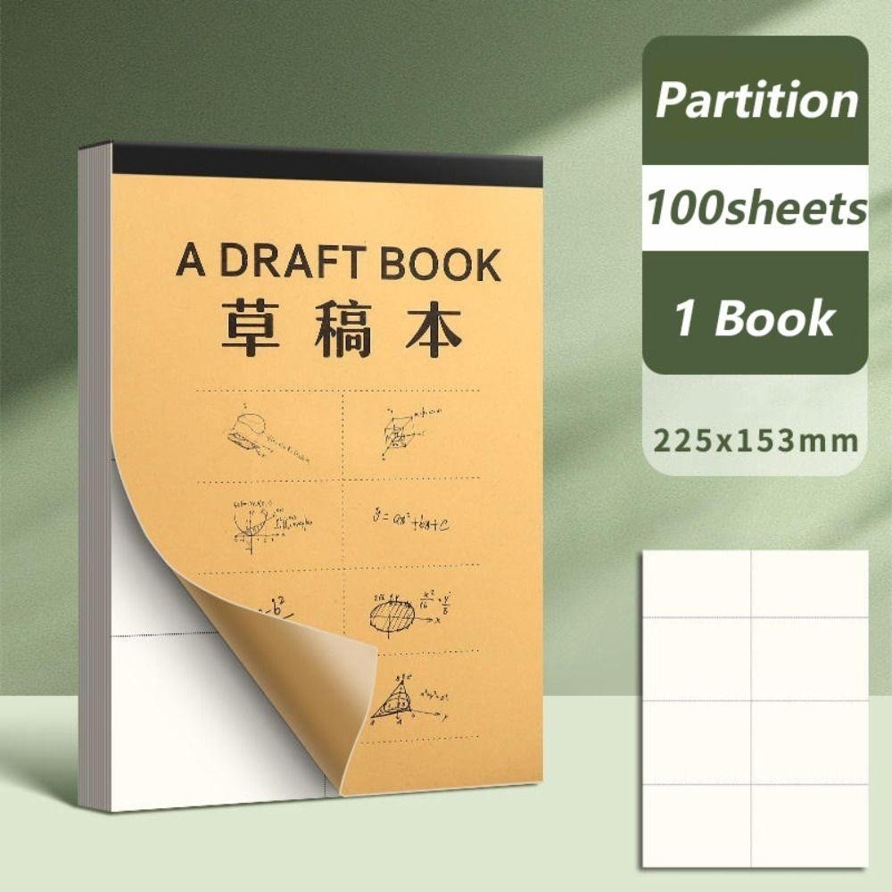 Qqin 50 100 Sheets Draft Paper, Thickened Partition Blank Math 