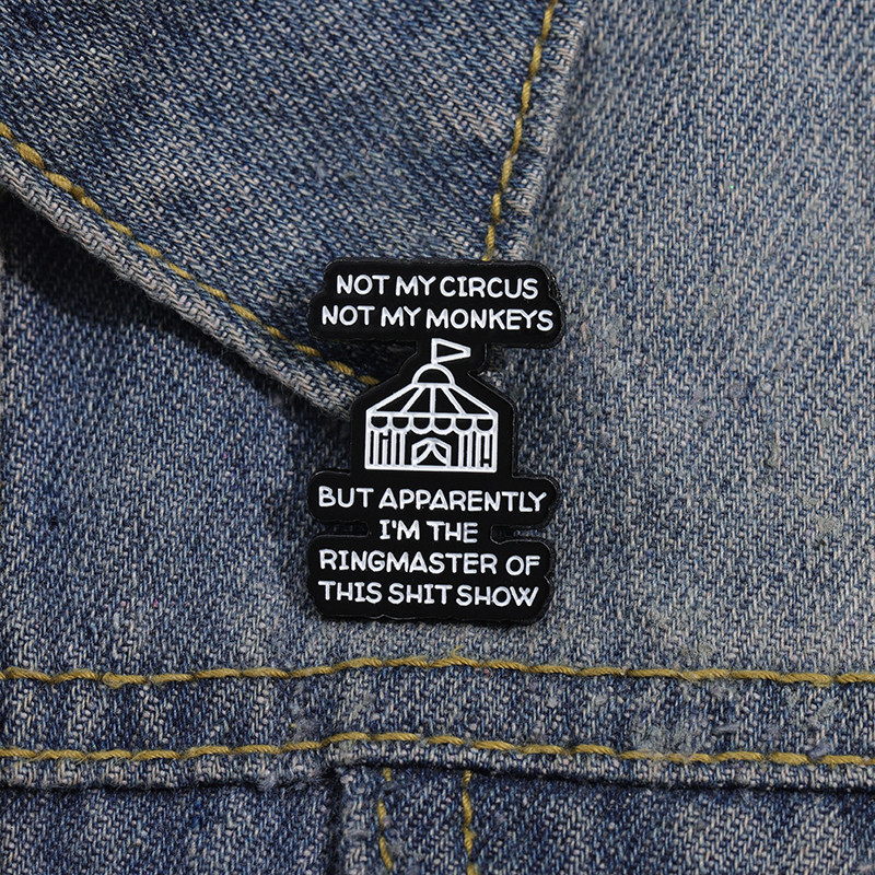 Cartoon Text Enamel Brooch Fashion Clothing Accessories English Short