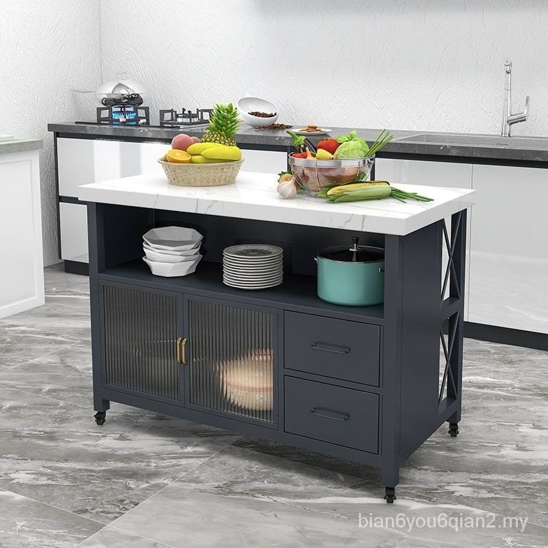 Nordic Kitchen Marble Dining Side Cabinet Integrated Vegetable Cutting Table Storage Cabinet ...
