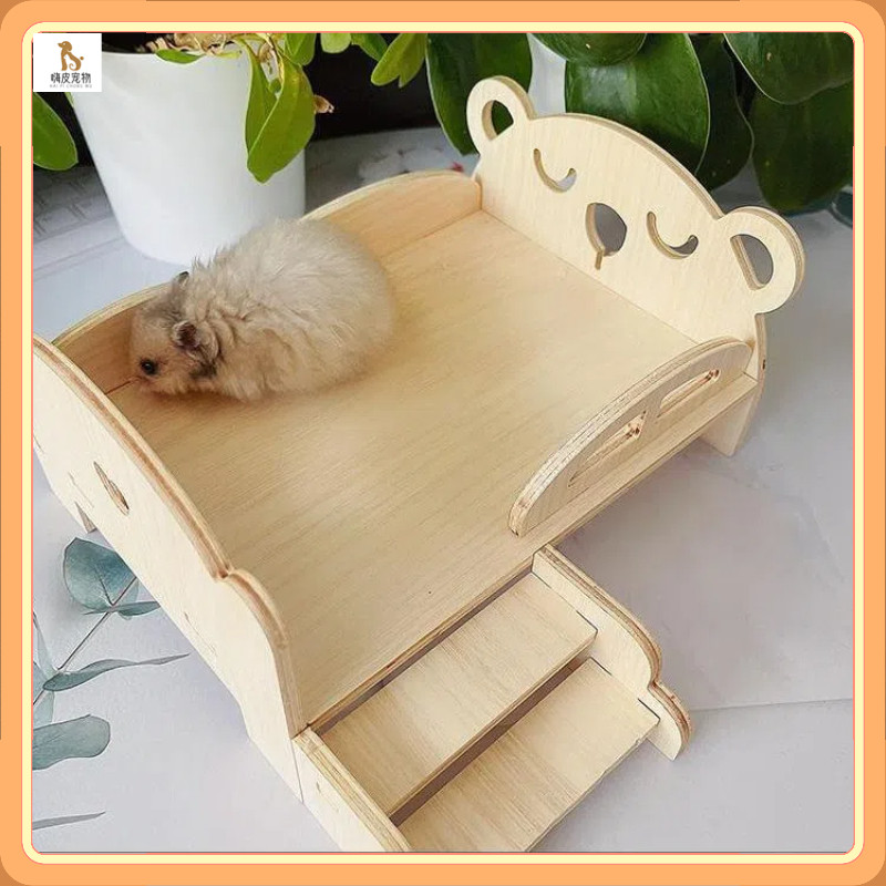 Hamster sleeping bed, wooden golden silk bear, sugar glider, little ...