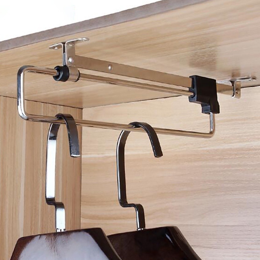 Telescopic Wardrobe Hanging clothes hanger rack Pull Out clothes ...