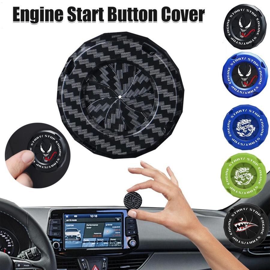 Engine Start Button Cover Carbon Fiber Car Button Decoration Interior ...