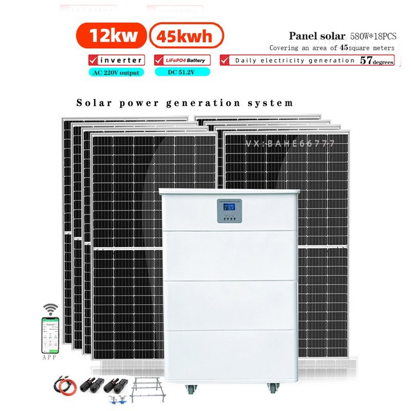12kw 45 Degree Electric 220V Stackable Household Storage Energy Solar ...