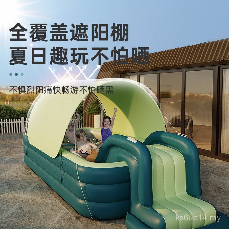 Household Outdoor with Awning Slide Slide Baby Children Foldable Large ...