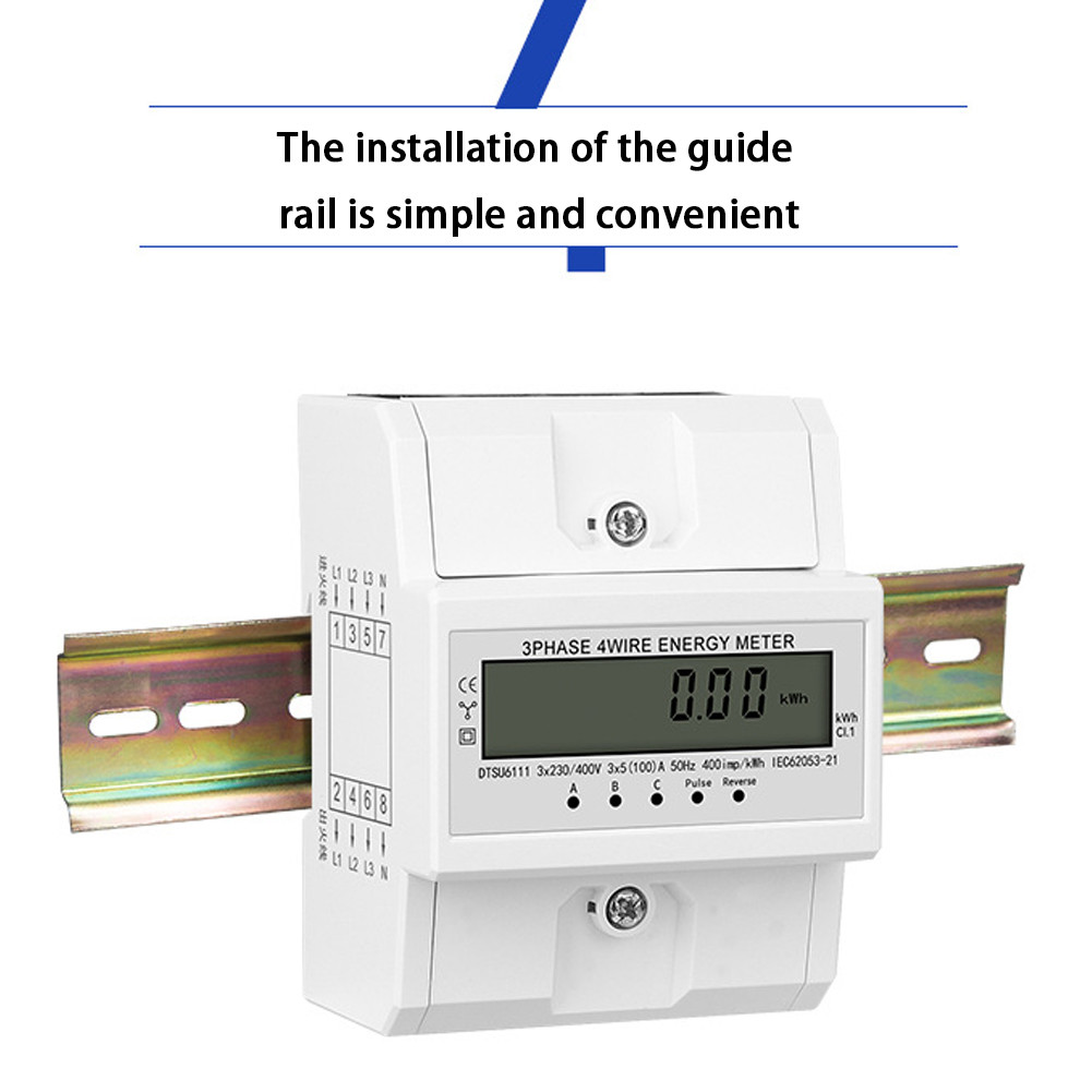 [Redkee.my] 3 Phase 4 Wire Din Rail Energy Meter Digital KWh Meter ...