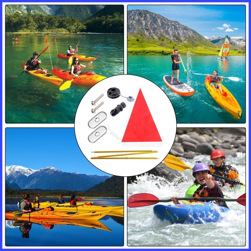 Kayak Flag Pole Foldable Flagpole Safety Flag for Kayaking UltraLight