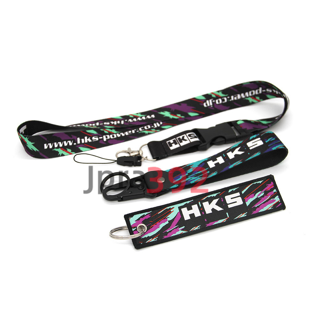 JDM Racing Style HKS Detachable Lanyard Car Key Chain, Work ID Bracket ...