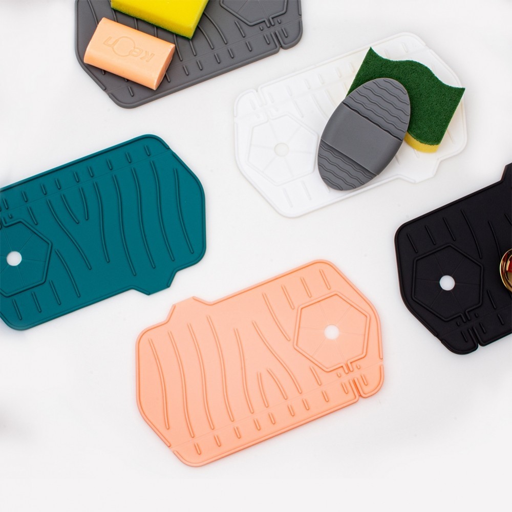 Kitchen Sink Mat Bathroom Countertop Protector Double Sided Use Tapered