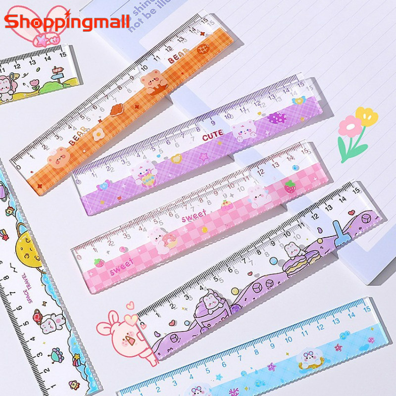 [Sunshine] Transparent Acrylic Drawing Measuring Straight Rulers / 15cm ...