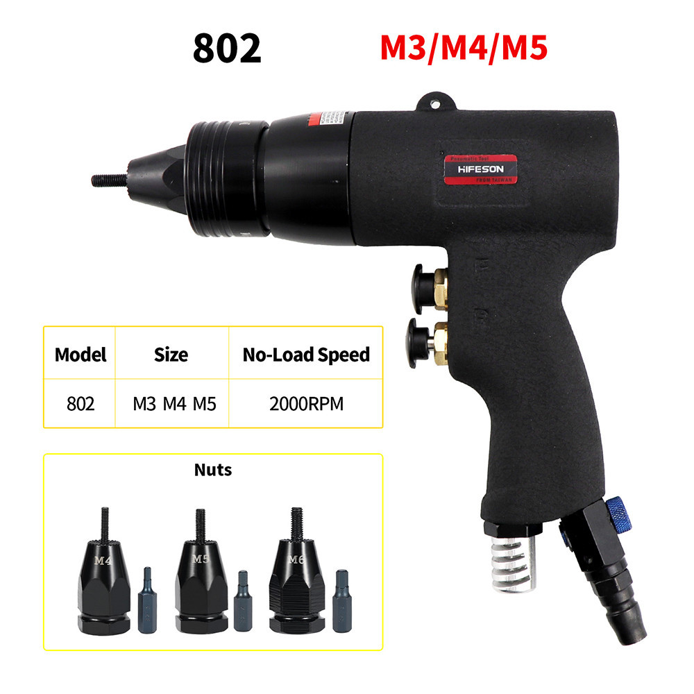 HIFESON Pneumatic Air Rivet Gun Blind Riveting Gun Flat Nuts Riveter ...