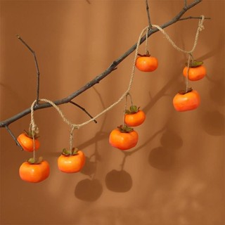 CHARMAT Artificial Persimmon, 8 Fruit Orange Simulation Persimmon Fruit ...