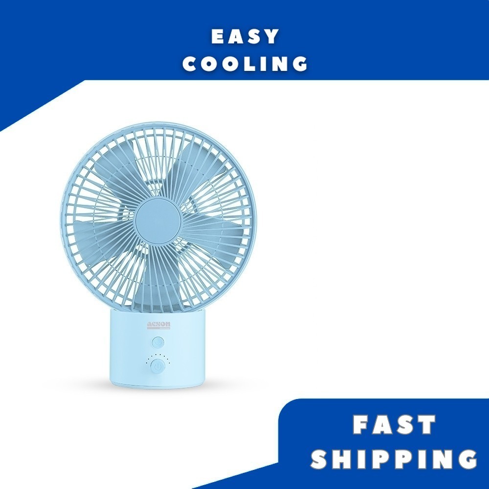 Acson USB Table Fan (Blue) ATF06BB Compact, Rechargeable, and