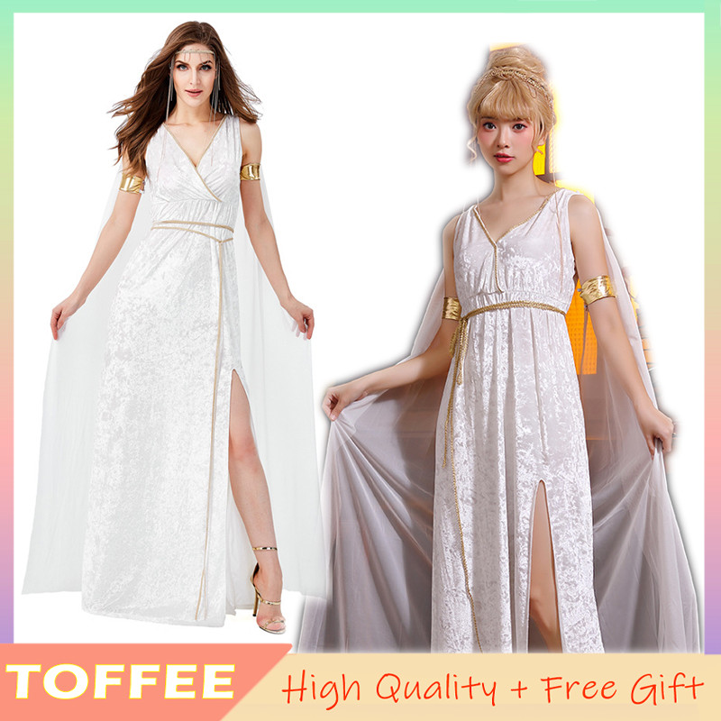 Sexy Greek Goddess Cosplay Costume White Dress For Adult Women Ladies