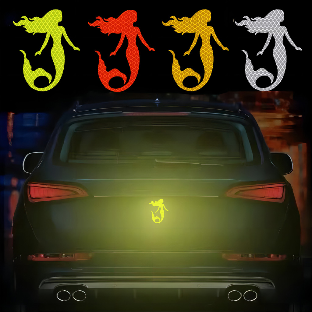 Mermaid Pattern Silhouette 3M Sticker 300m Super Reflective Sticker ...