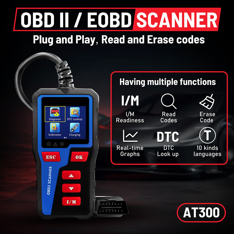 OBDII Diagnostic Car OBD OBD2 Scanner Alarm Speed Water temp RPM turbo ...