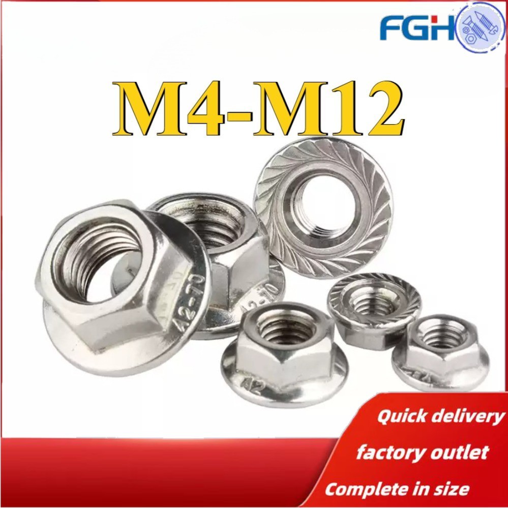 304 Stainless Steel Reverse Thread Flange Nut M4/M5/M6/M8/M10/M12 [FGH ...