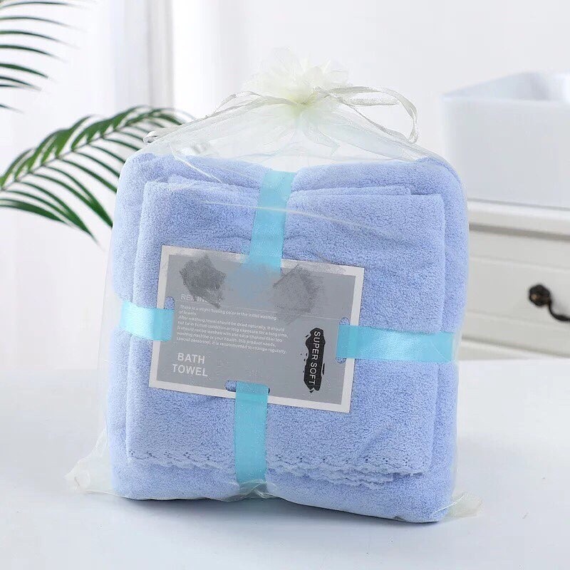 Towel 2in1 Luxury Super Large Towel Set High Absorbent Soft Bath Towel ...