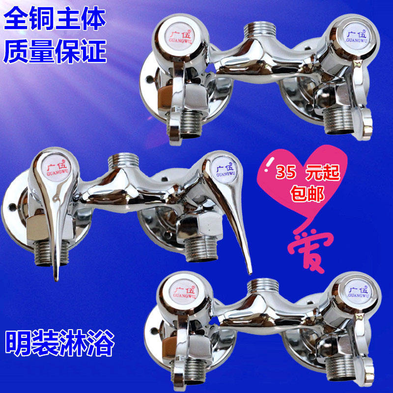 Free Shipping Allcopper Exposed Faucet, Dualcontrol Double Switch