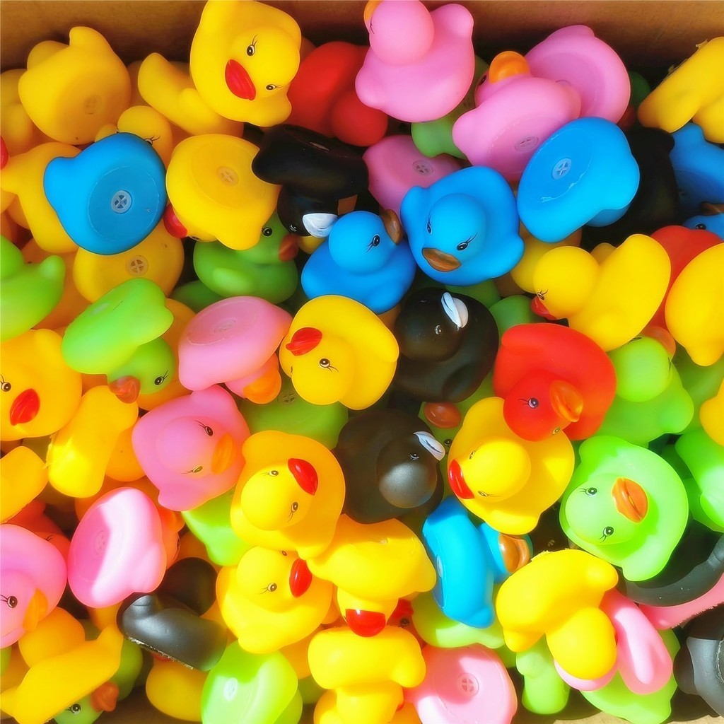 Rubber Duck Bath Toys Mini Ducks Bulk For Kids Baby Shower Decorations Birthday Party Favors Gift Classroom Summer Beach Pool Activity Carnival Game