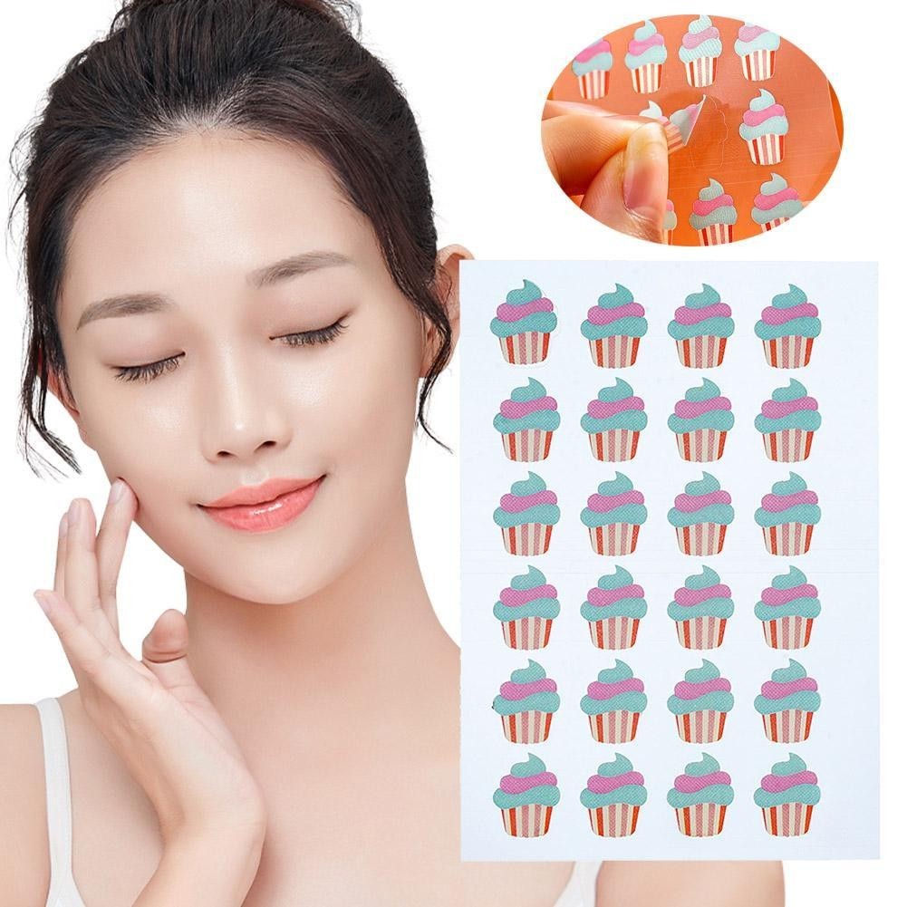 24pcs/sheet Cake Pimple Stickers PE Cute Colourful Shaped Cake Pimple ...