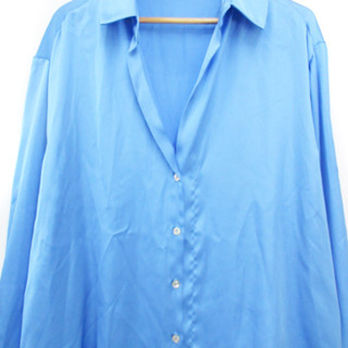 Zara Shirt Blouse Satin Long Sleeves Skipper Collar Oversized S Light 