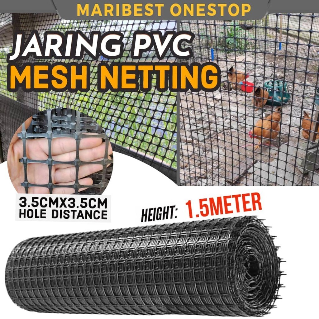 1.5M Heavy Duty Safety Fence Jaring PVC Pagar Plastik Kucing Kandang ...
