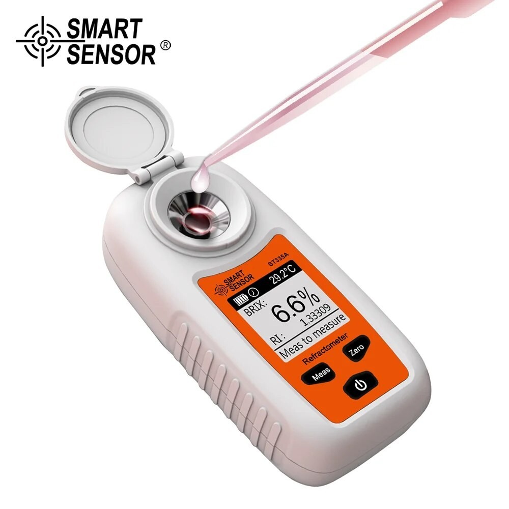 LCD Digital Refractometer Brix Meter Fruit Juice Beverage ATC Sugar ...