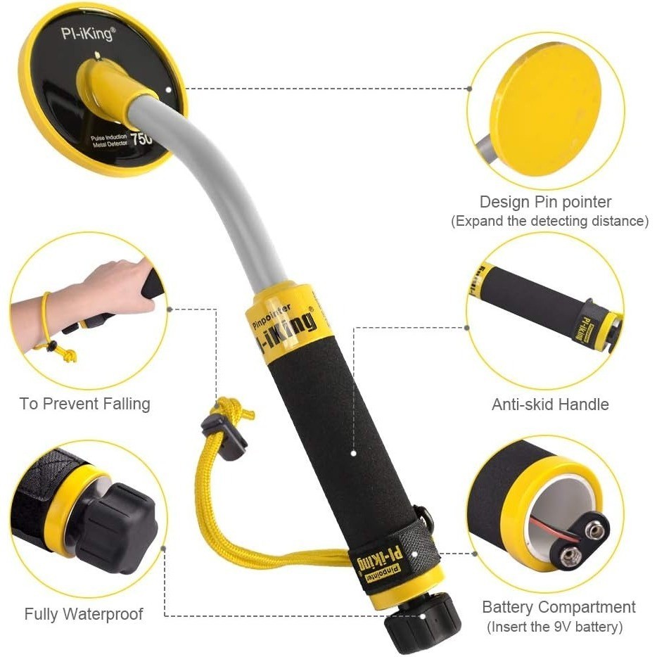 Pi-Iking 750s 30mPI Metal Detector Waterproof Underwater pinpoint Gold ...