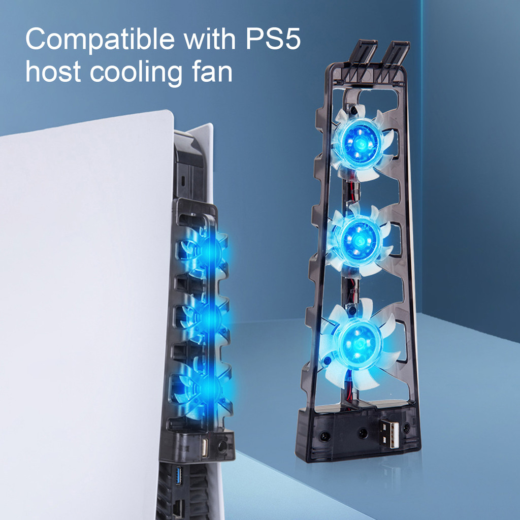 SHB Cooling Fan 3 Fans Mute Black High Efficiency Console Host External ...