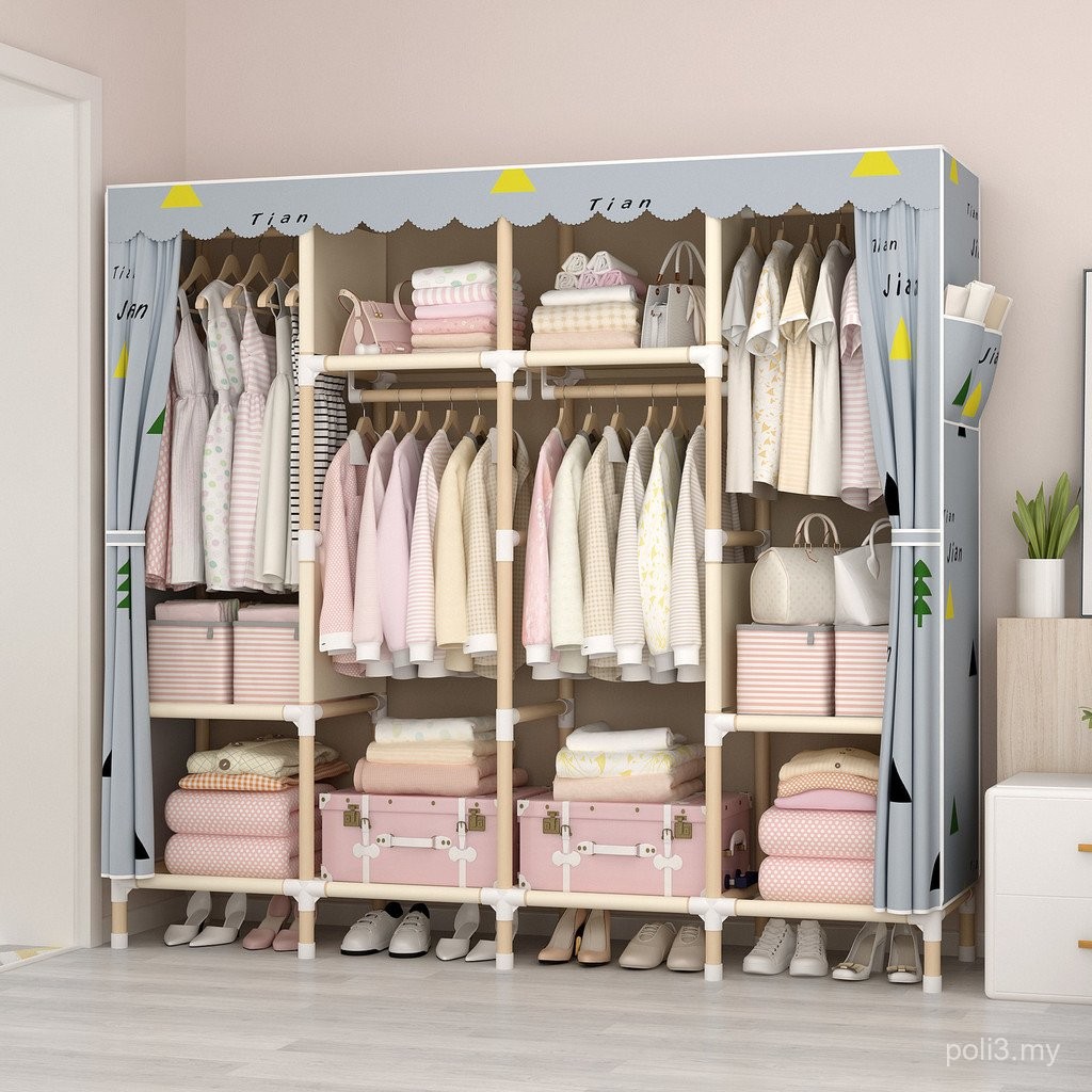 Simple Simple Wardrobe Rental Room Assembly Bedroom Wardrobe Bold Solid ...