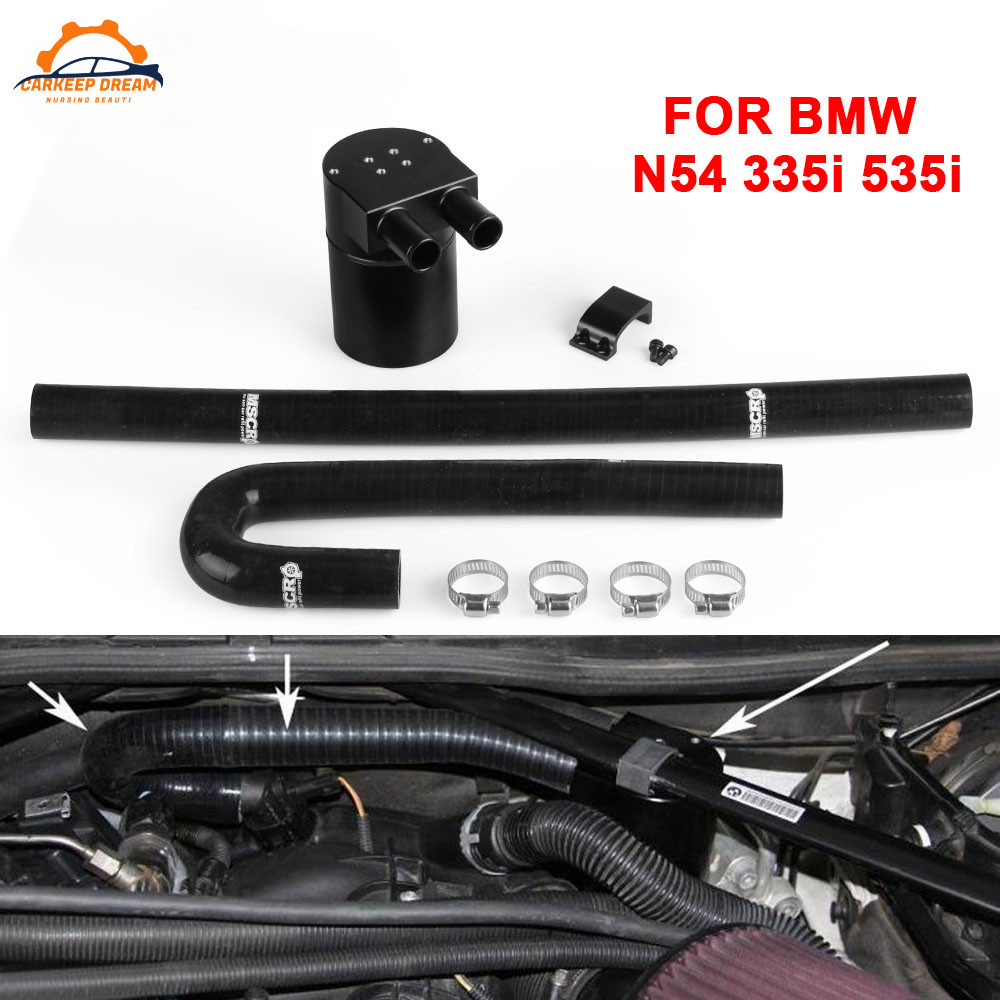 Aluminum Alloy Reservior Oil Catch Can/Tank With Radiator Hose For BMW N54 335i 135i E90 E92 E82