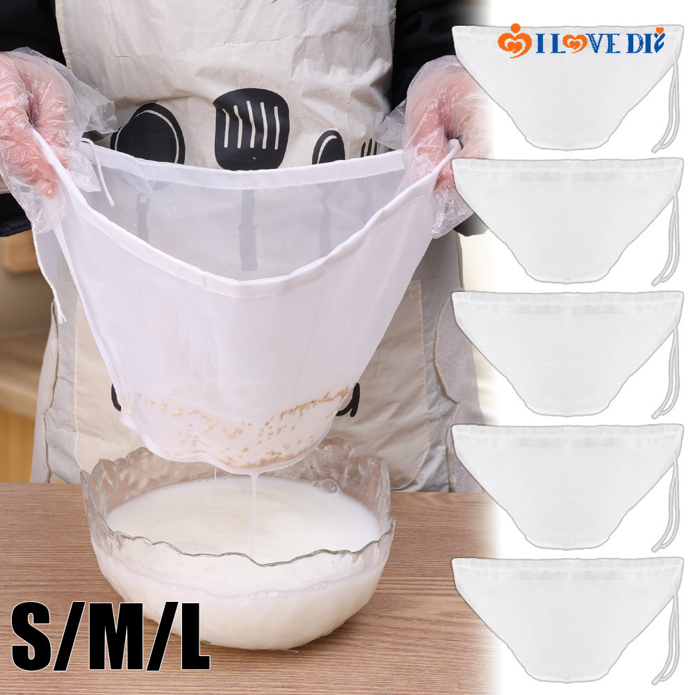Soy Milk Wine Filter Bag Nut Milk Bag Tea Coffee O... - Grandado - Foto 12